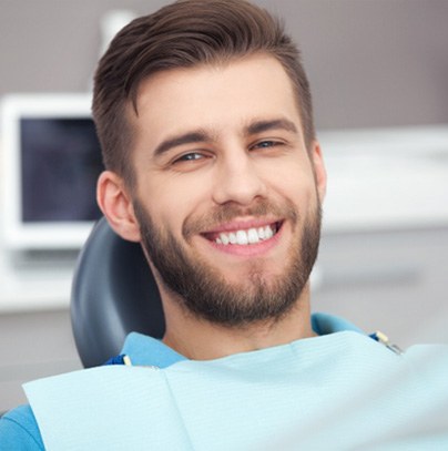 Man smiling during dental checkup