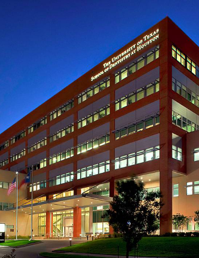 Outside shot of The University of Texas School of Dentistry at Houston