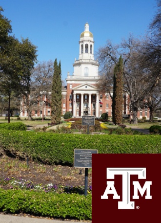 Texas A  and M University campus and logo