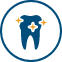 Icon of tooth with sparkles
