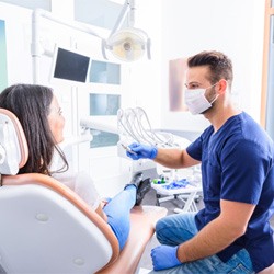 Woman at dentist in Garland