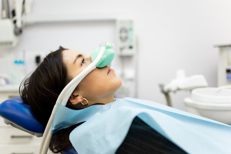 A patient receiving sedation dentistry