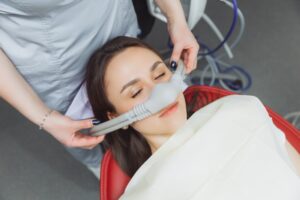 Woman getting nitrous oxide